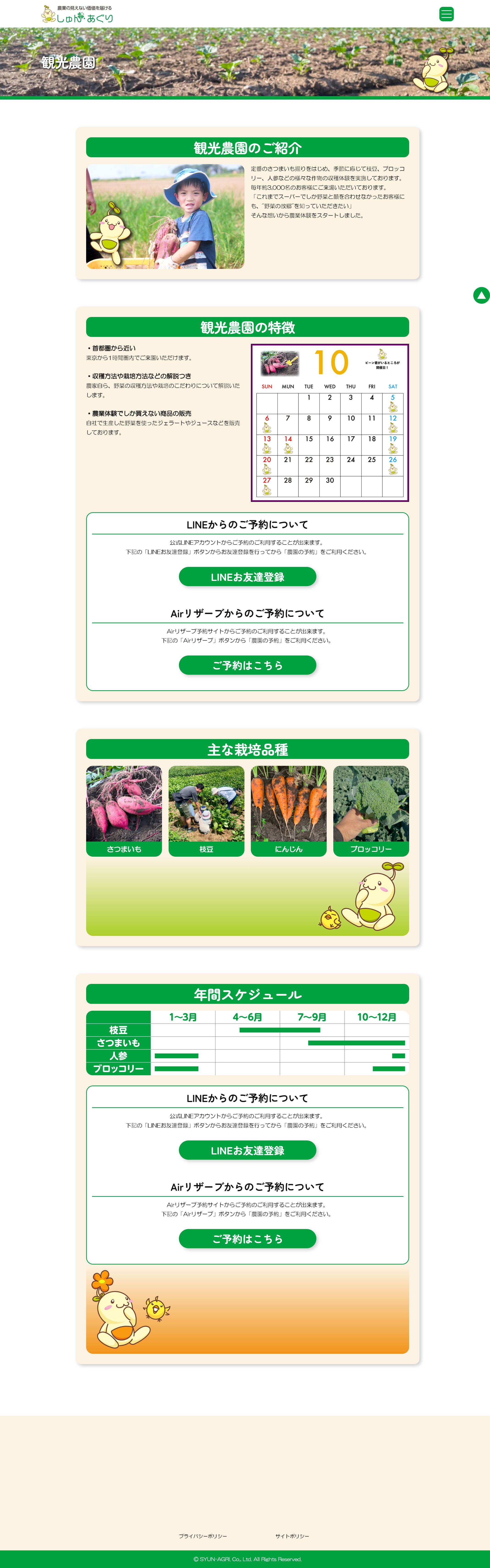現状 観光農園ページ
